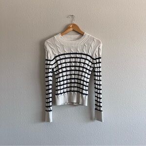 JCrew Striped Cable Knit Sweater